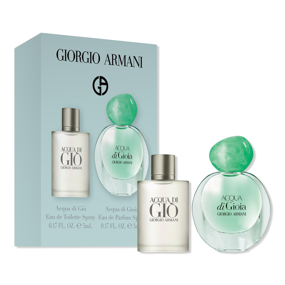 Set mini Giorgio Armani Acqua di Giò + Acqua di Gioia — 2 × 5 ml - DualScentGift Set